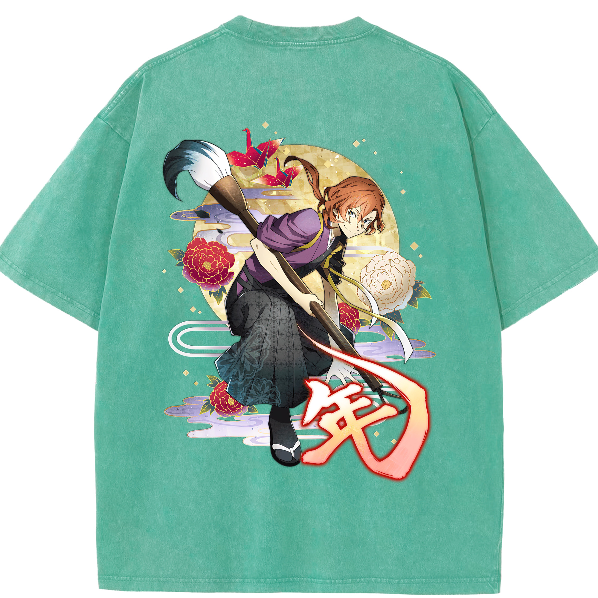 （画像用） 文豪ストレイドッグス Bungo Stray Dogs 綿100% ヴィンテージ風 半袖Tシャツ（背面プリント）